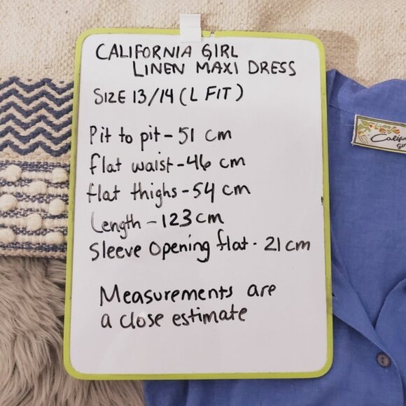 Vintage CALIFORNIA GIRL Maxi Button Down Linen Dress - Picture 15 of 15